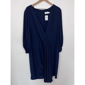 Eliza J Navy Draped Surplice Cocktail Dress | Size 20W NWT